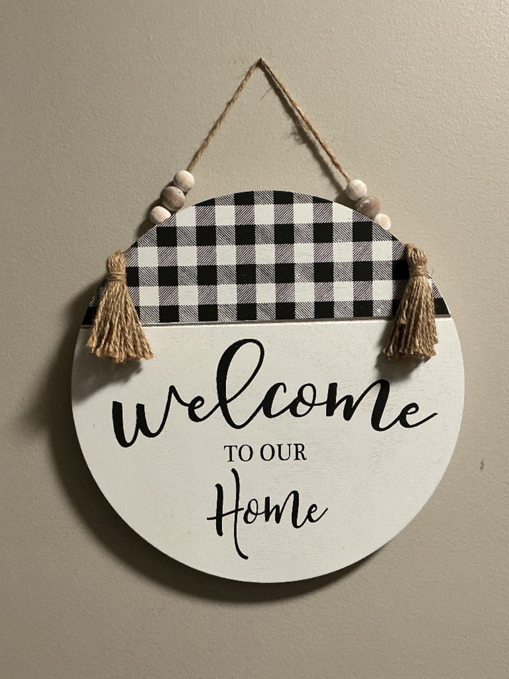 Welcome to Our Home Wooden Hanging Sign
